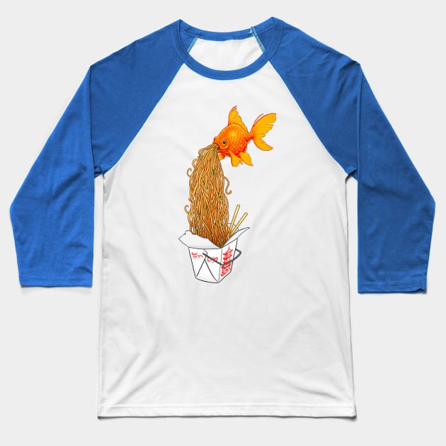 Chow Mein Goldfish Baseball T-Shirt by CritterArt